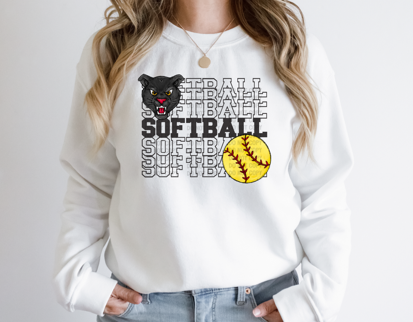 Softball Stacked Design w/Mascot