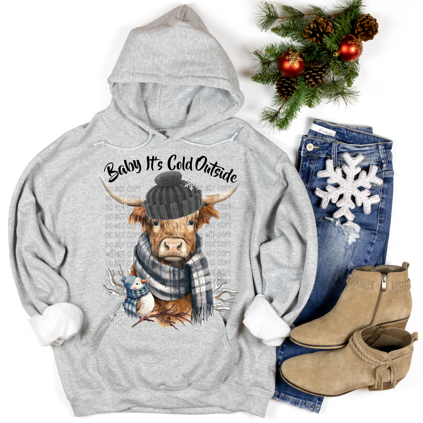 Baby It's Cold Outside Highland Cow