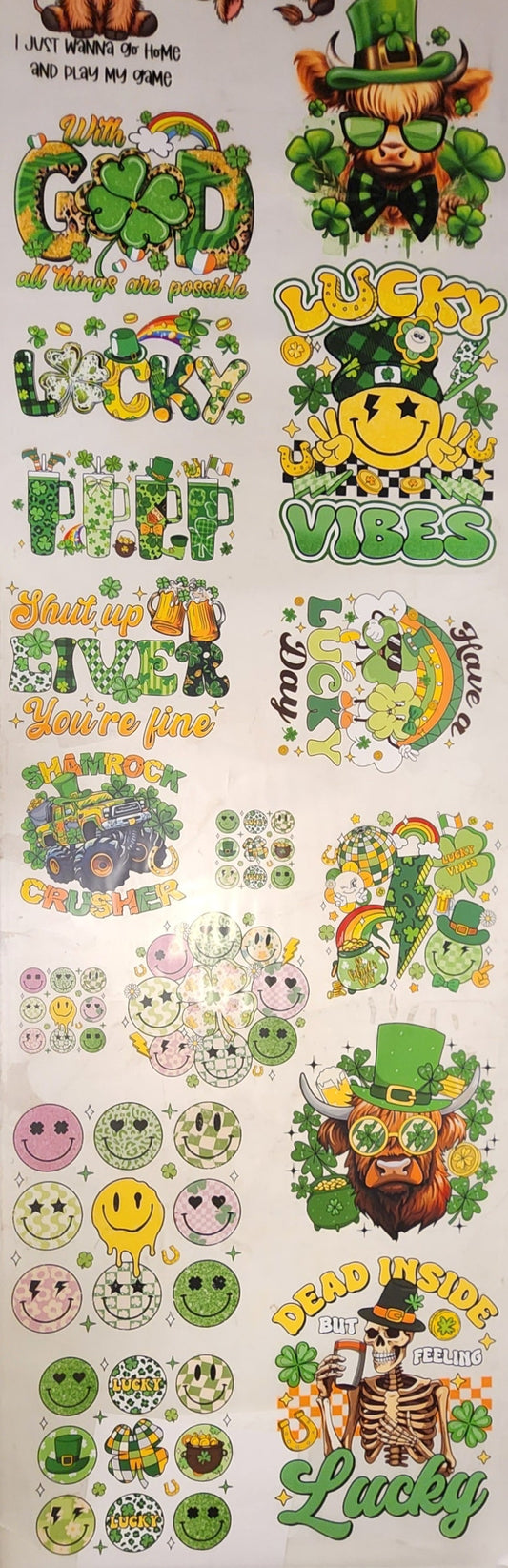 St. Patrick's Day Pre-Made DTF Gang sheet 72"